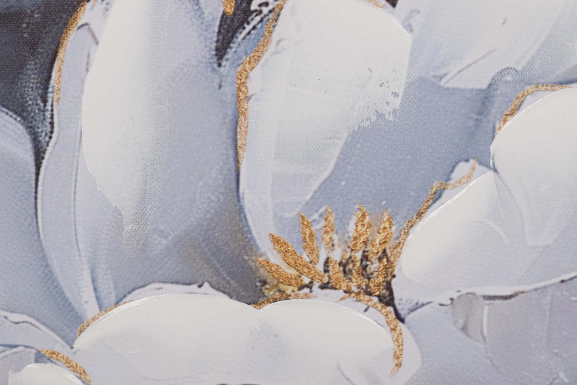 CONJUNTO DE 2 TELAS DE FLORES 40% PINTADA À MÃO 60x3x60 CM