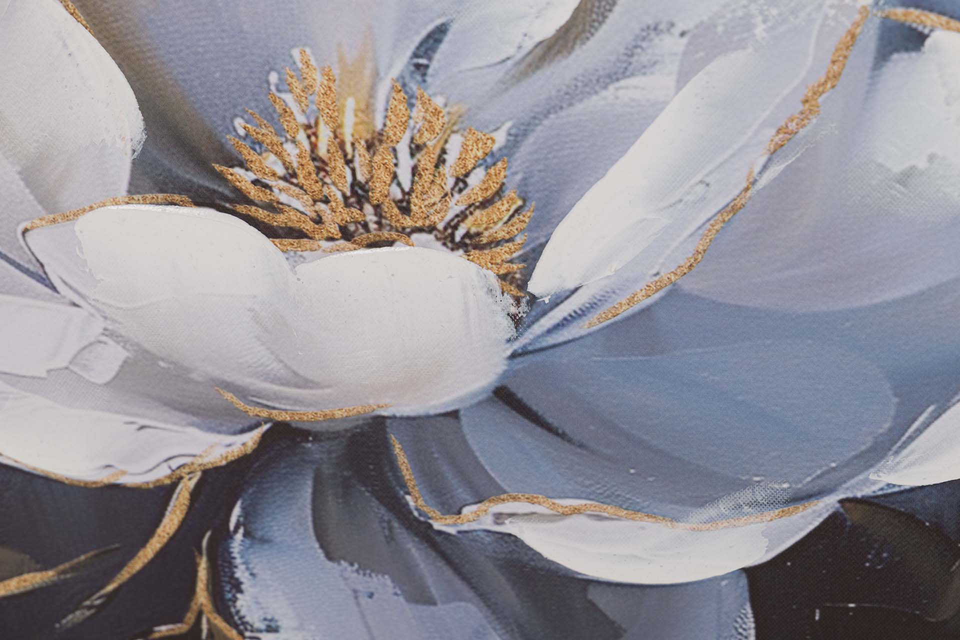 CONJUNTO DE 2 TELAS DE FLORES 40% PINTADA À MÃO 60x3x60 CM