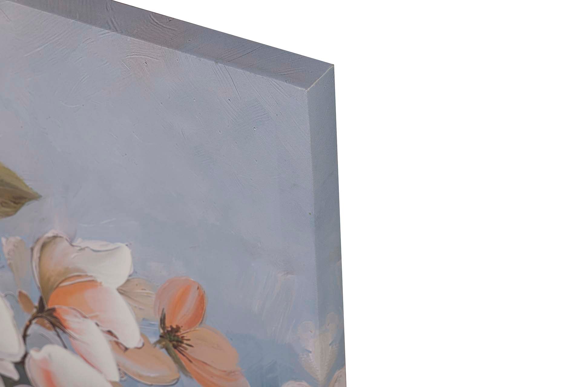 SET OF 2 FLOWER CANVASES 40% HAND PAINTED 60x3x60 CM