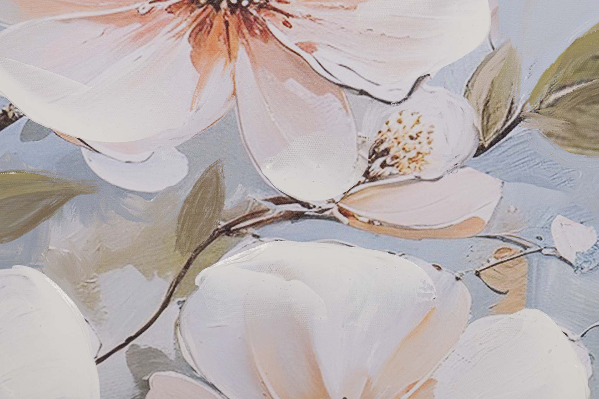 SET OF 2 FLOWER CANVASES 40% HAND PAINTED 60x3x60 CM