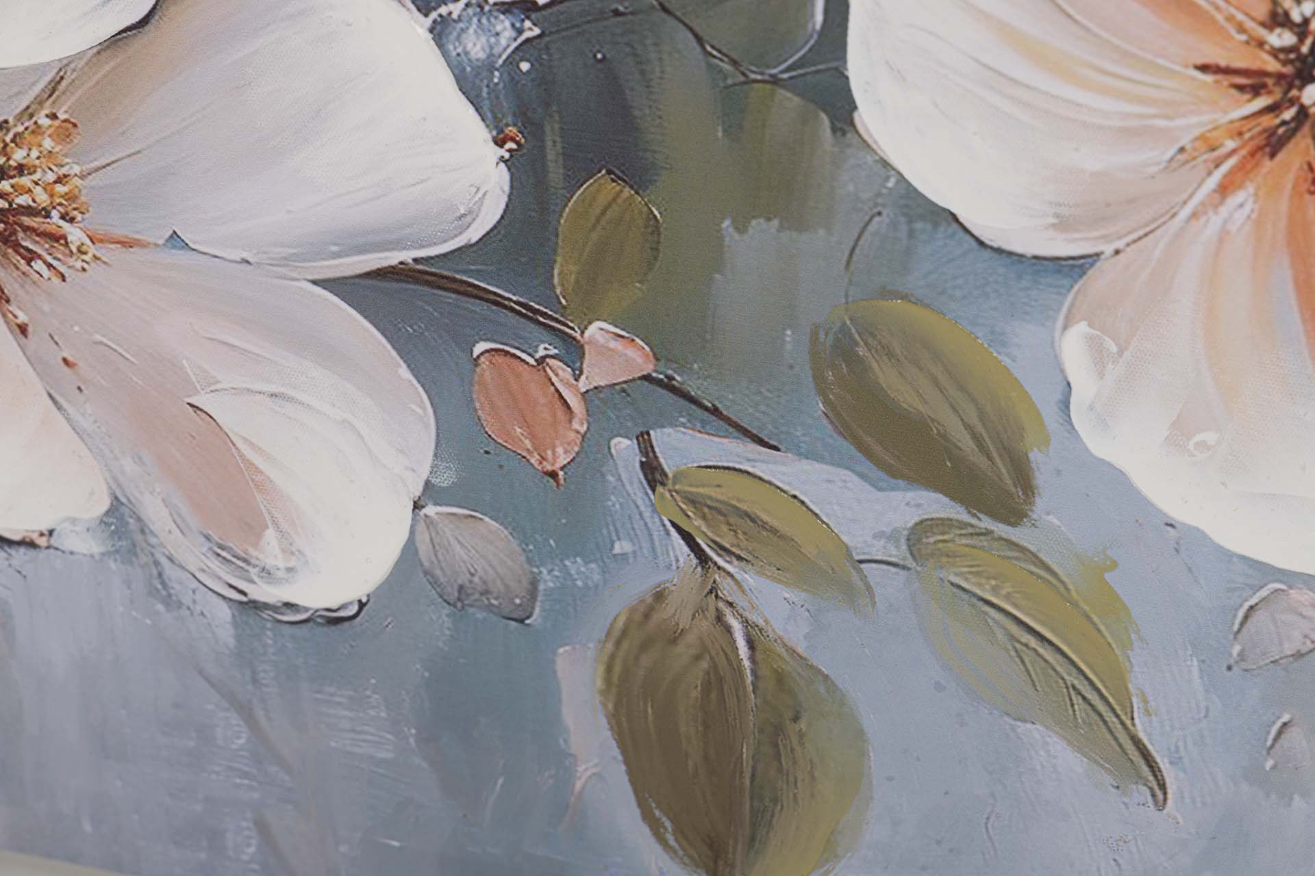 SET OF 2 FLOWER CANVASES 40% HAND PAINTED 60x3x60 CM