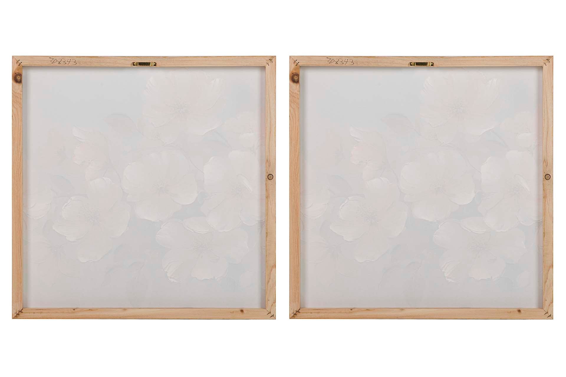 SET OF 2 FLOWER CANVASES 40% HAND PAINTED 60x3x60 CM