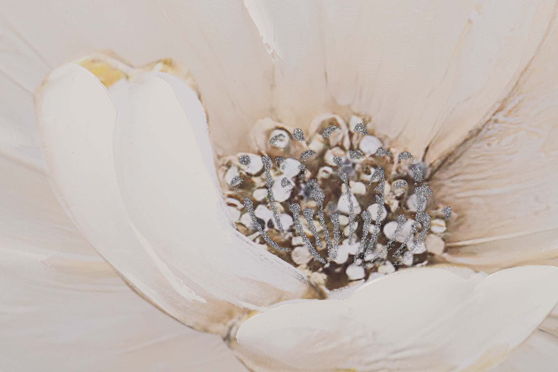 SET OF 2 FLOWER CANVASES 40% HAND PAINTED 60x3x60 CM