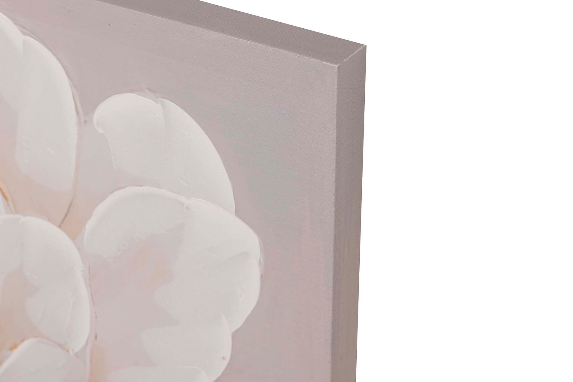 SET OF 2 FLOWER CANVASES 40% HAND PAINTED 60x3x60 CM