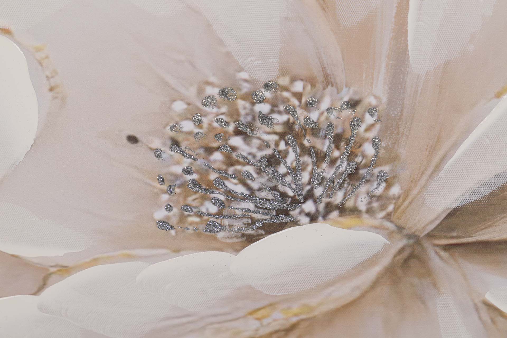 SET OF 2 FLOWER CANVASES 40% HAND PAINTED 60x3x60 CM