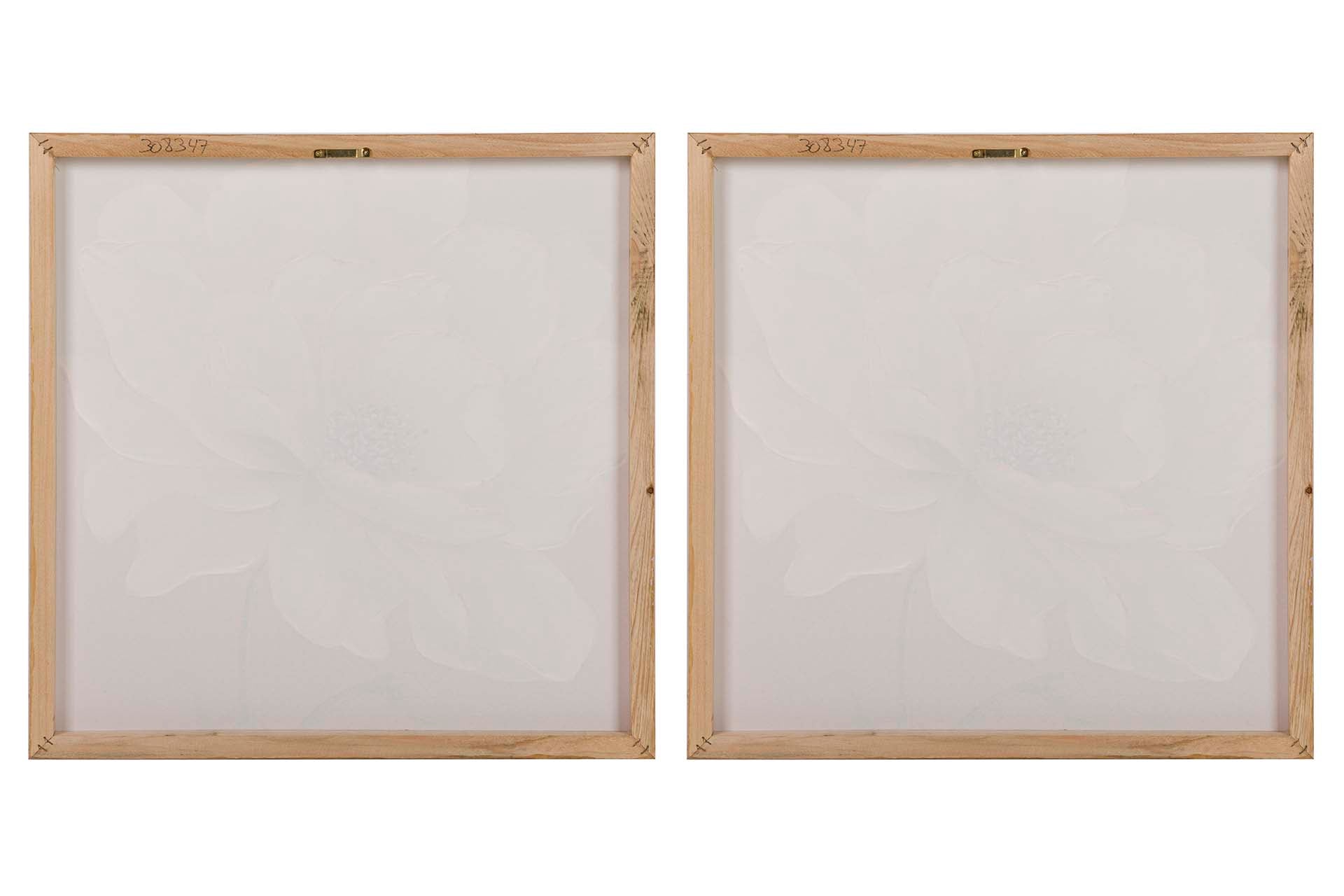 SET OF 2 FLOWER CANVASES 40% HAND PAINTED 60x3x60 CM