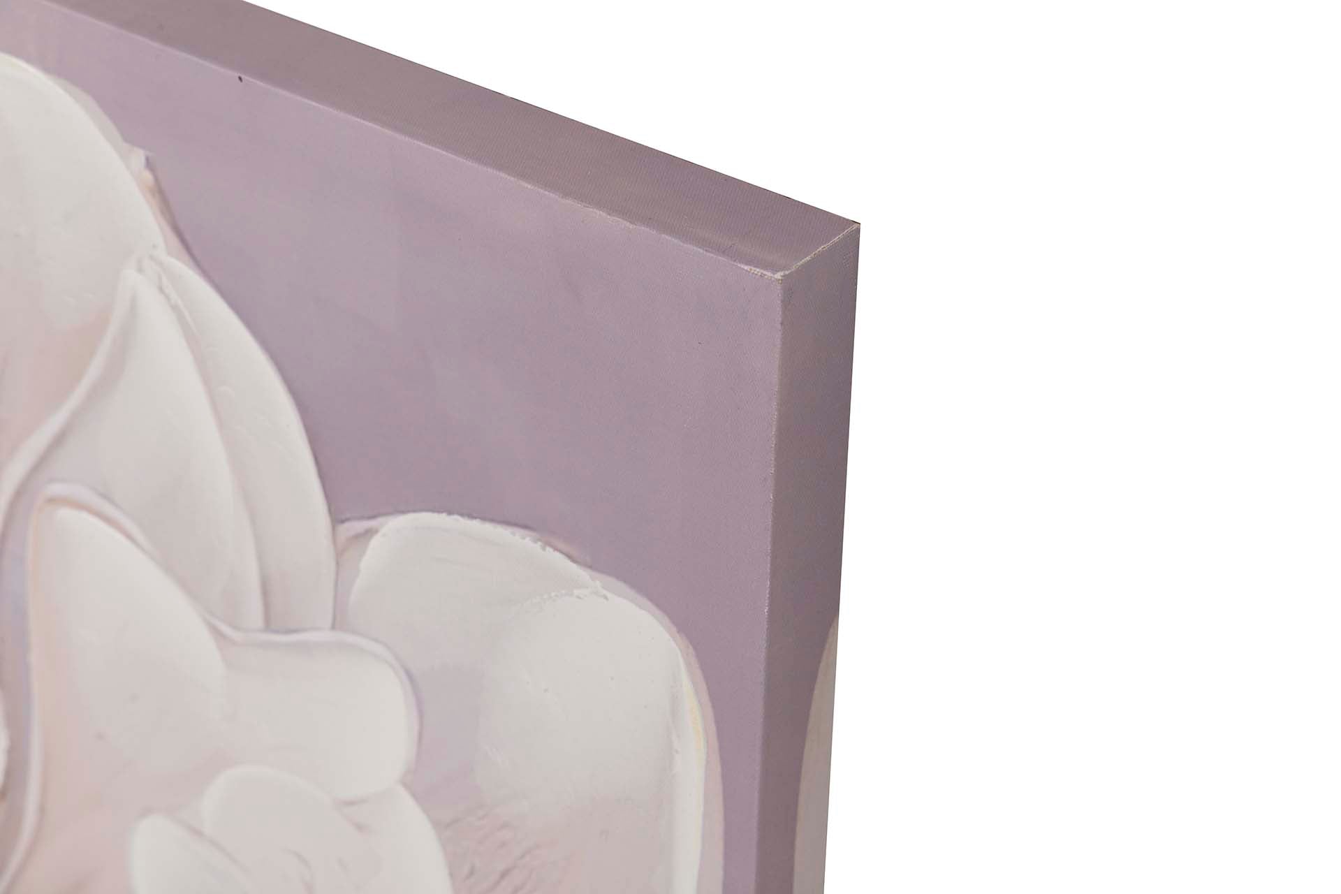 SET OF 2 FLOWER CANVASES 40% HAND PAINTED 60x3x60 CM