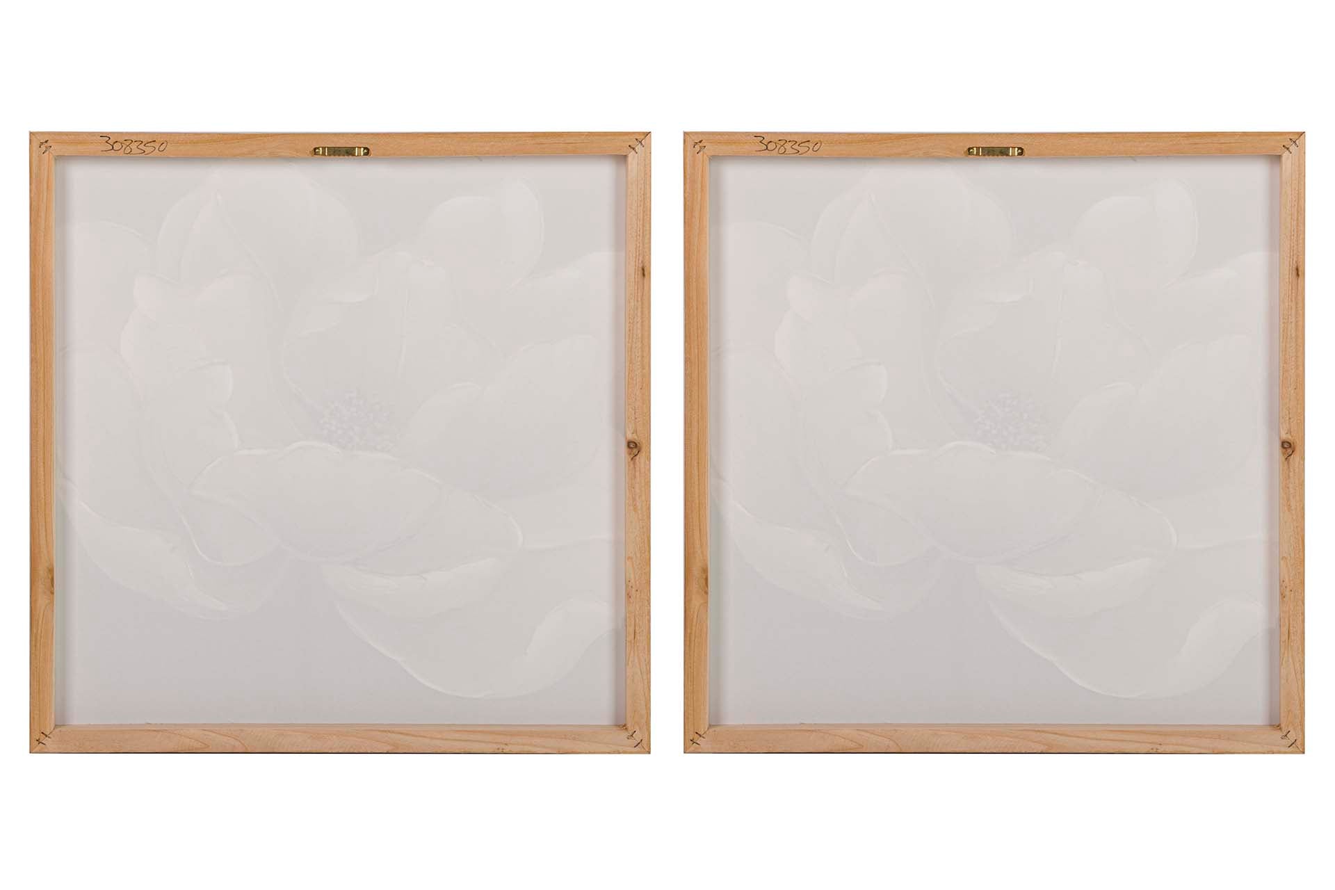 SET OF 2 FLOWER CANVASES 40% HAND PAINTED 60x3x60 CM