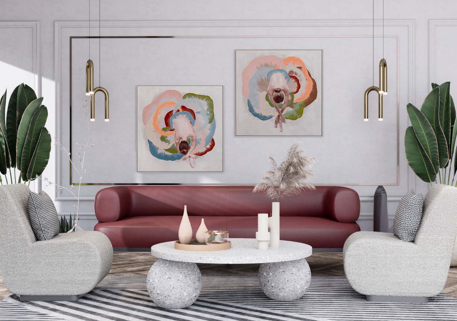 DANCER PAINTING 80% HAND PAINTED 80x4x80 CM