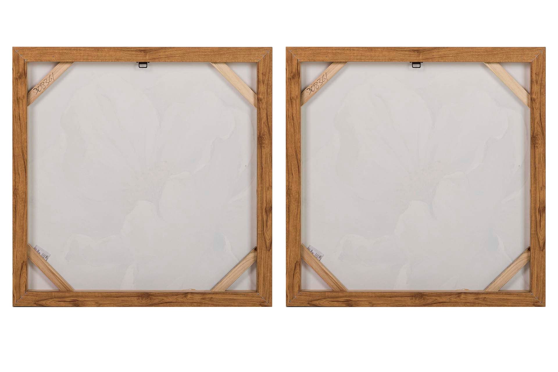 SET OF 2 FLOWER PAINTINGS 80% HAND PAINTED 60x4x60 CM