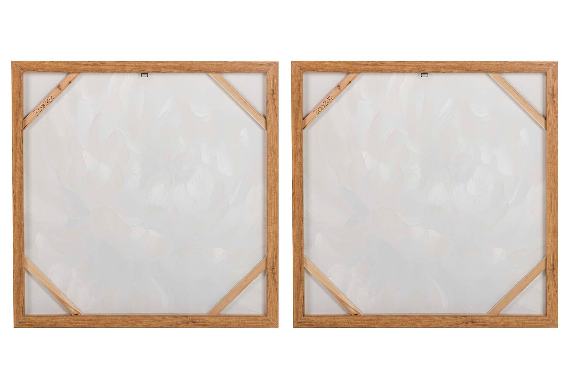 CONJUNTO DE 2 PINTURAS DE FLORES 80% PINTADA À MÃO 80x4x80 CM