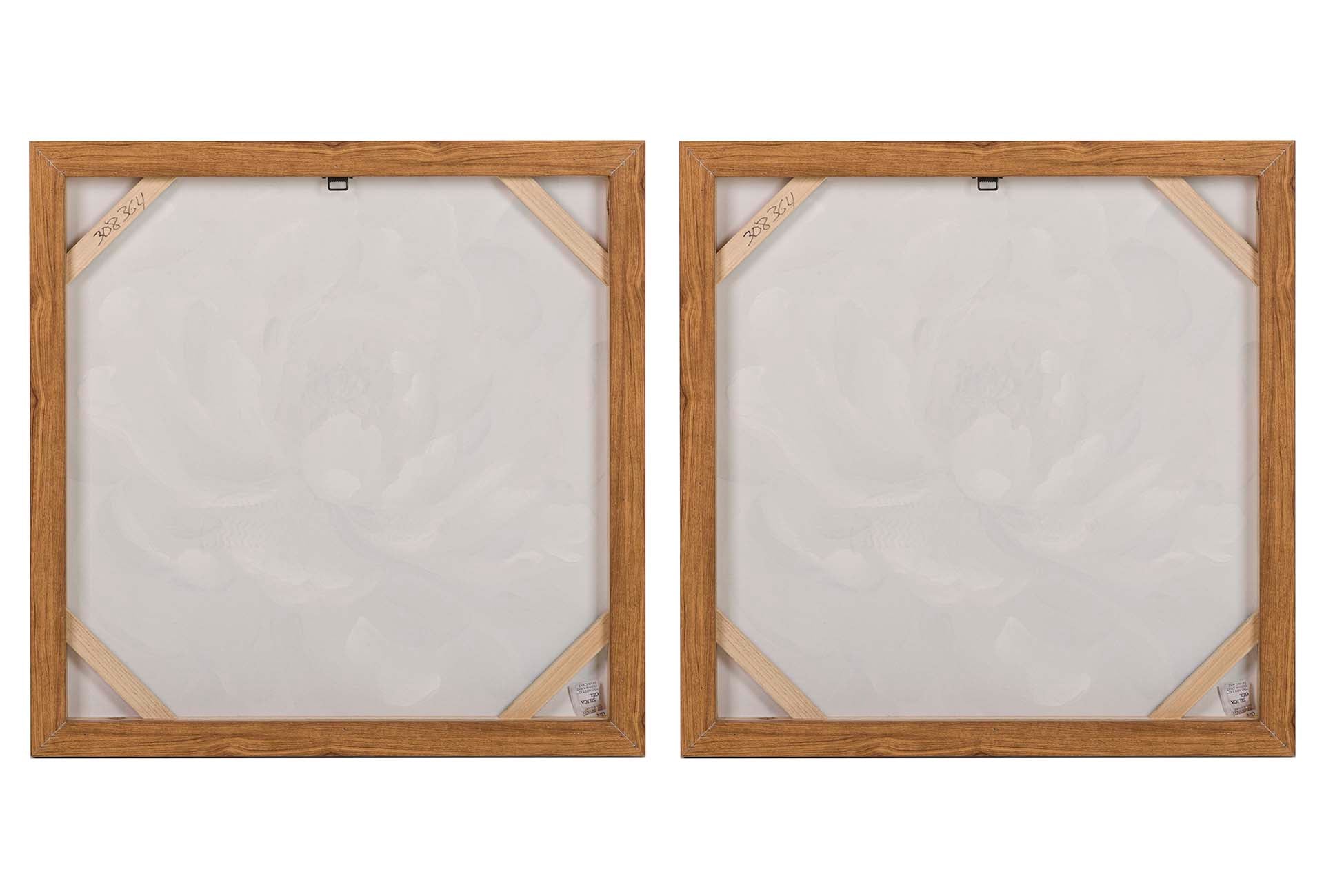 SET OF 2 FLOWER PAINTINGS 80% HAND PAINTED 60x4x60 CM