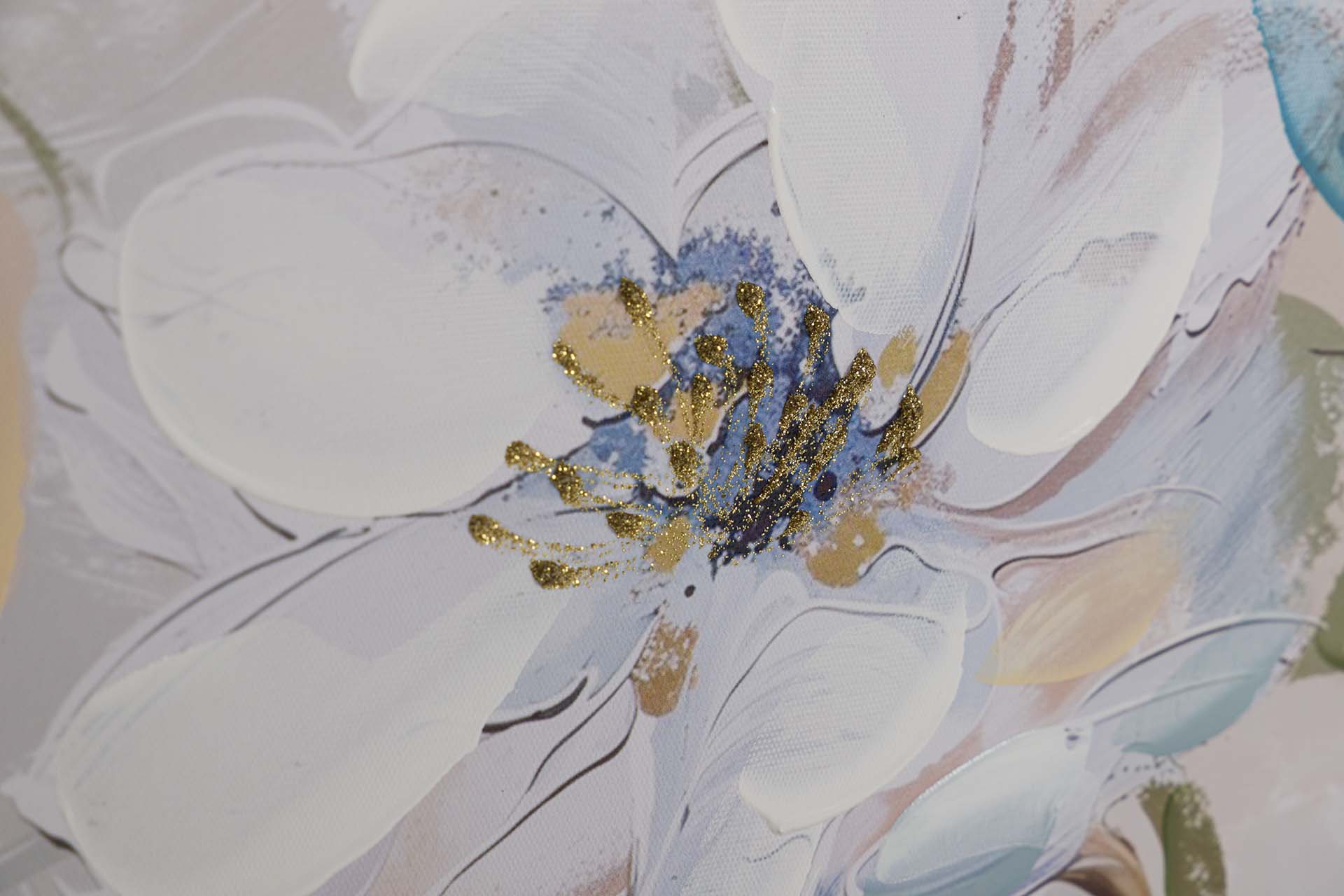 SET OF 2 FLOWER PAINTINGS 80% HAND PAINTED 60x4x60 CM