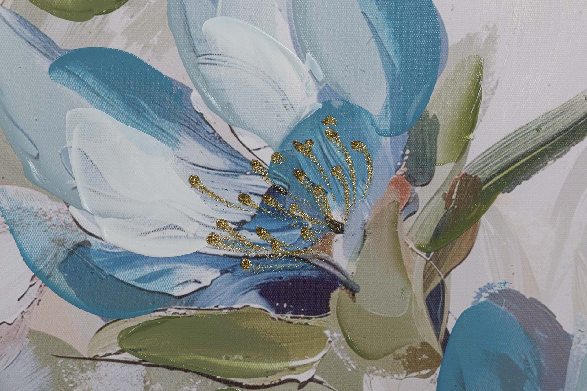 SET OF 2 FLOWER PAINTINGS 80% HAND PAINTED 60x4x60 CM