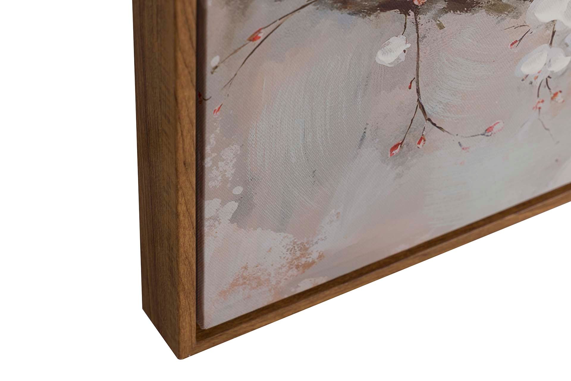 SET OF 2 BIRD PAINTINGS 80% HAND PAINTED 60x4x60CM