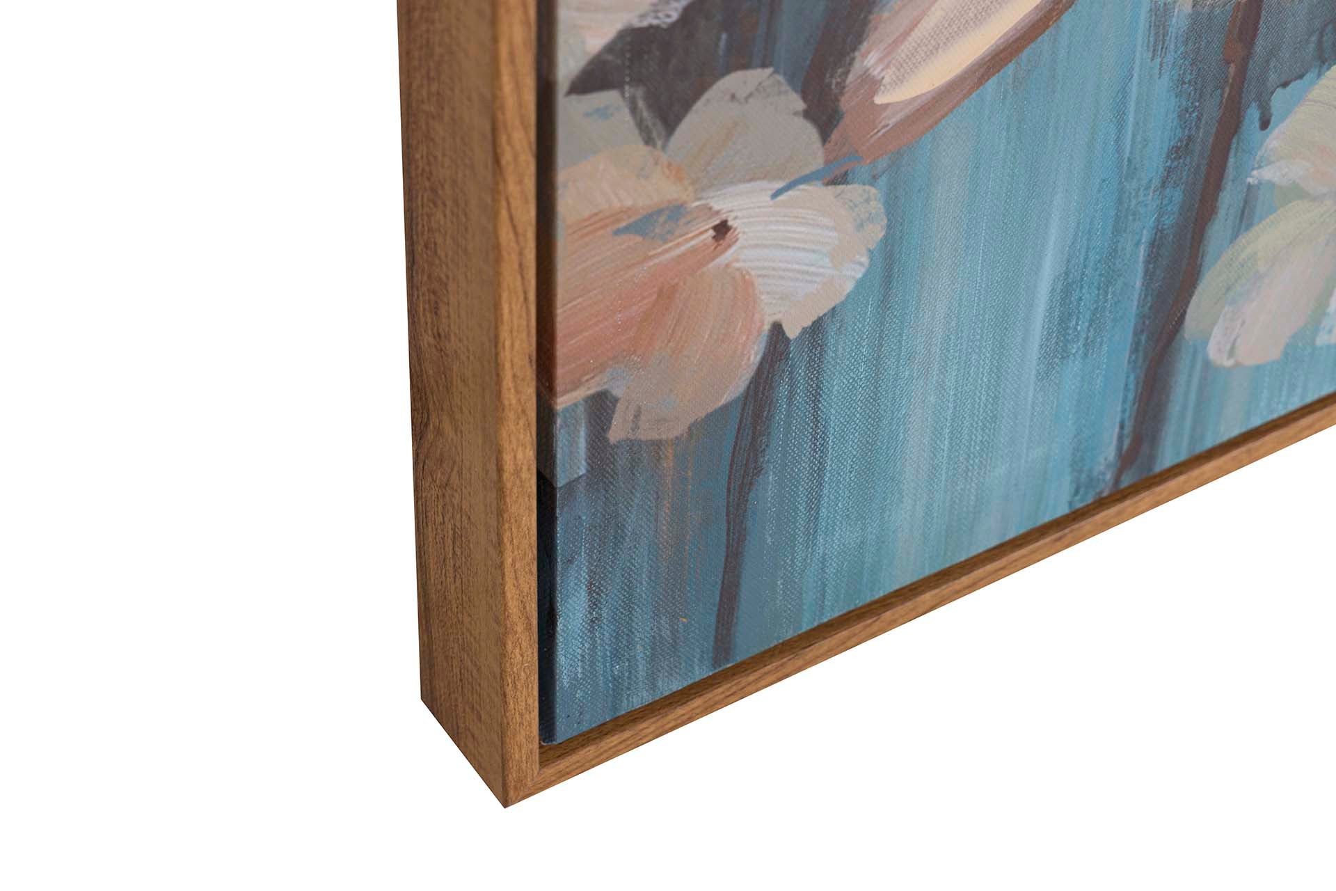 CONJUNTO DE 2 PINTURAS DE FLORES 80% PINTADA À MÃO 60x4x60 CM