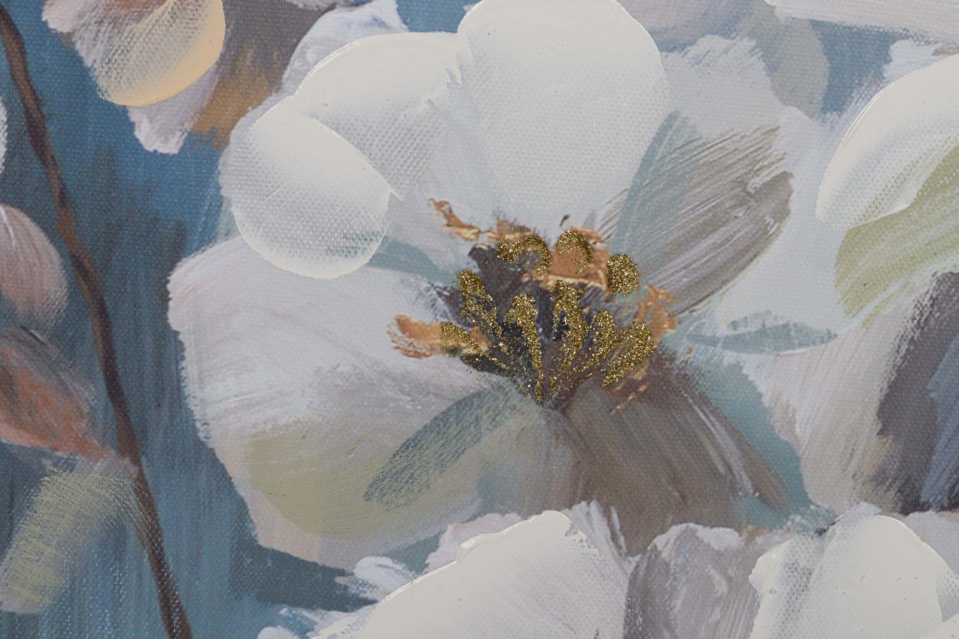 CONJUNTO DE 2 PINTURAS DE FLORES 80% PINTADA À MÃO 60x4x60 CM