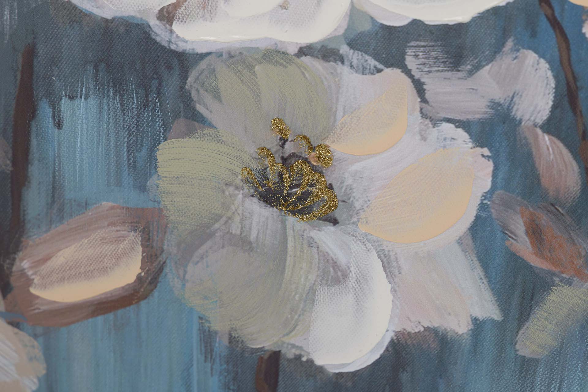 CONJUNTO DE 2 PINTURAS DE FLORES 80% PINTADA À MÃO 60x4x60 CM