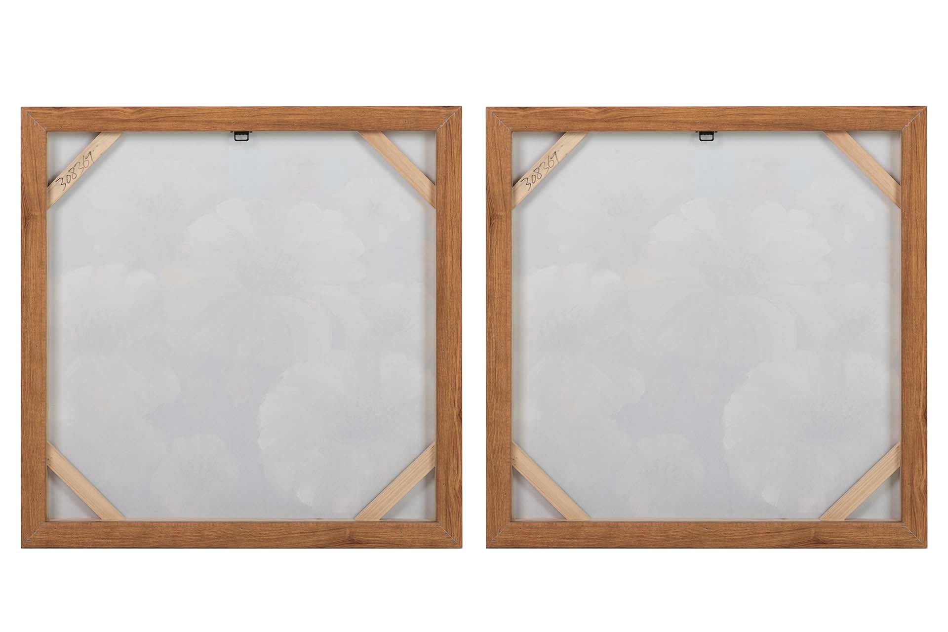 SET OF 2 FLOWER PAINTINGS 80% HAND PAINTED 60x4x60 CM