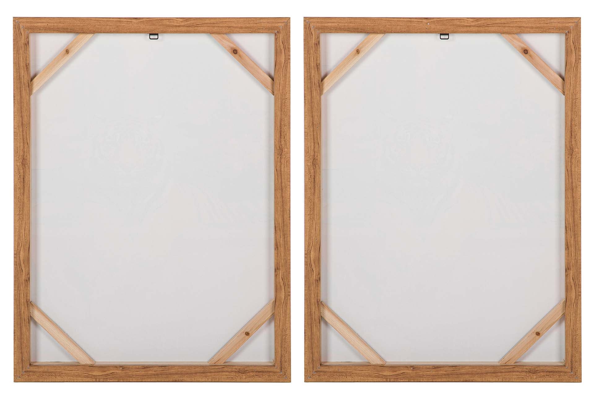 SET 2 CUADROS HOJAS 80% PINTADO A MANO 60x4x80 CM