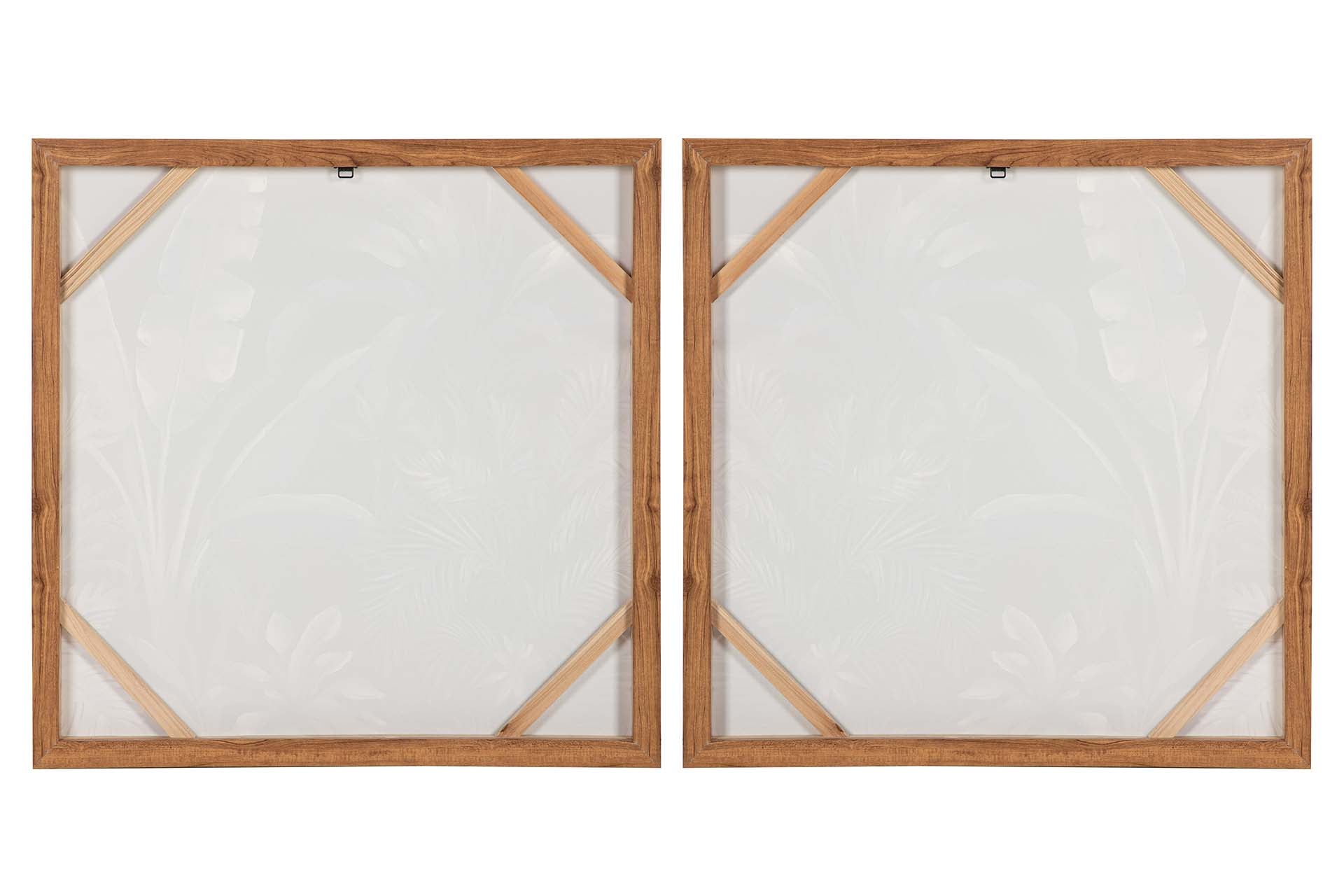 SET OF 2 80% HAND-PAINTED TREES PICTURES 80x4x80CM