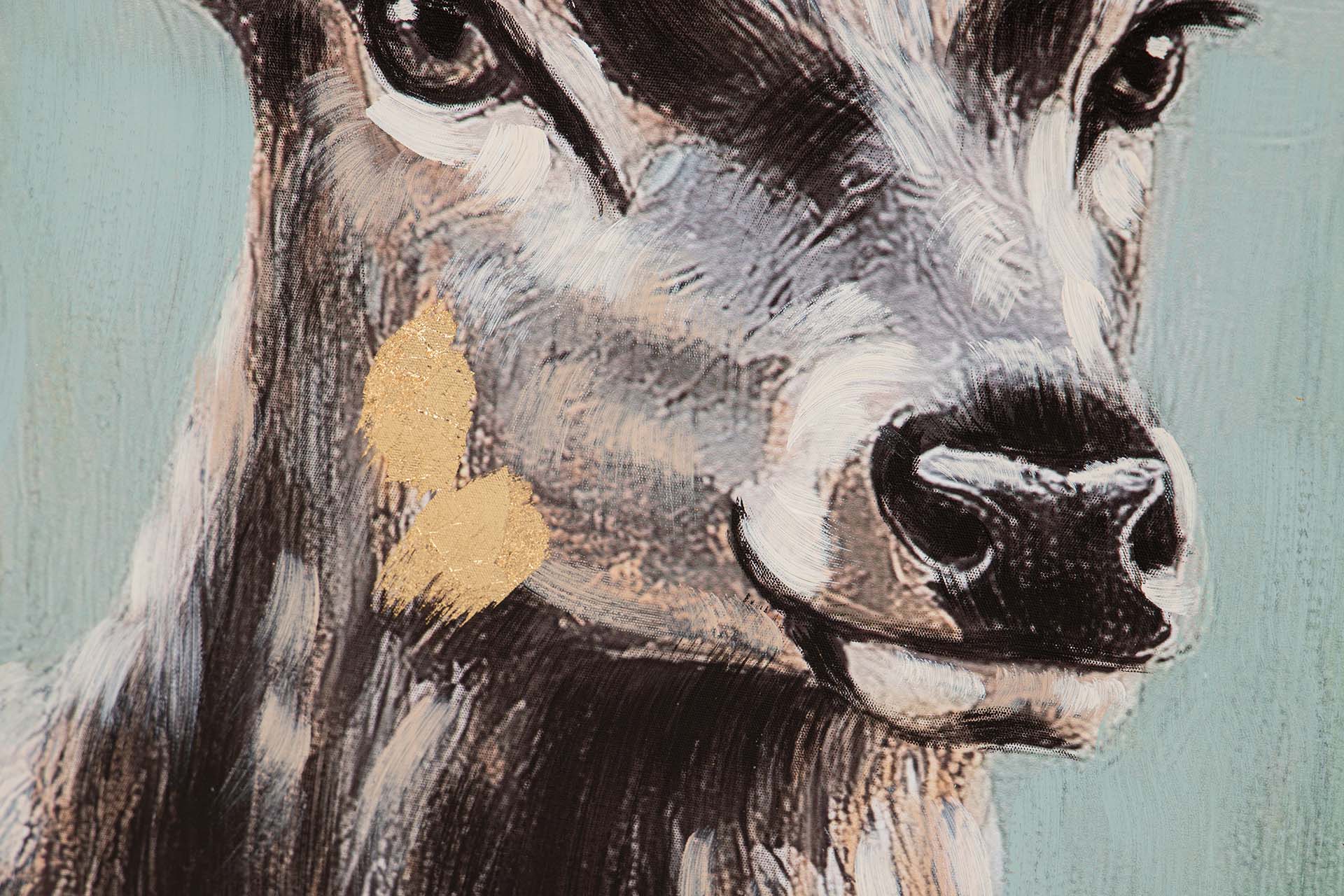 CUADRO CIERVO 80% PINTADO A MANO Y FOIL 80x4x120CM