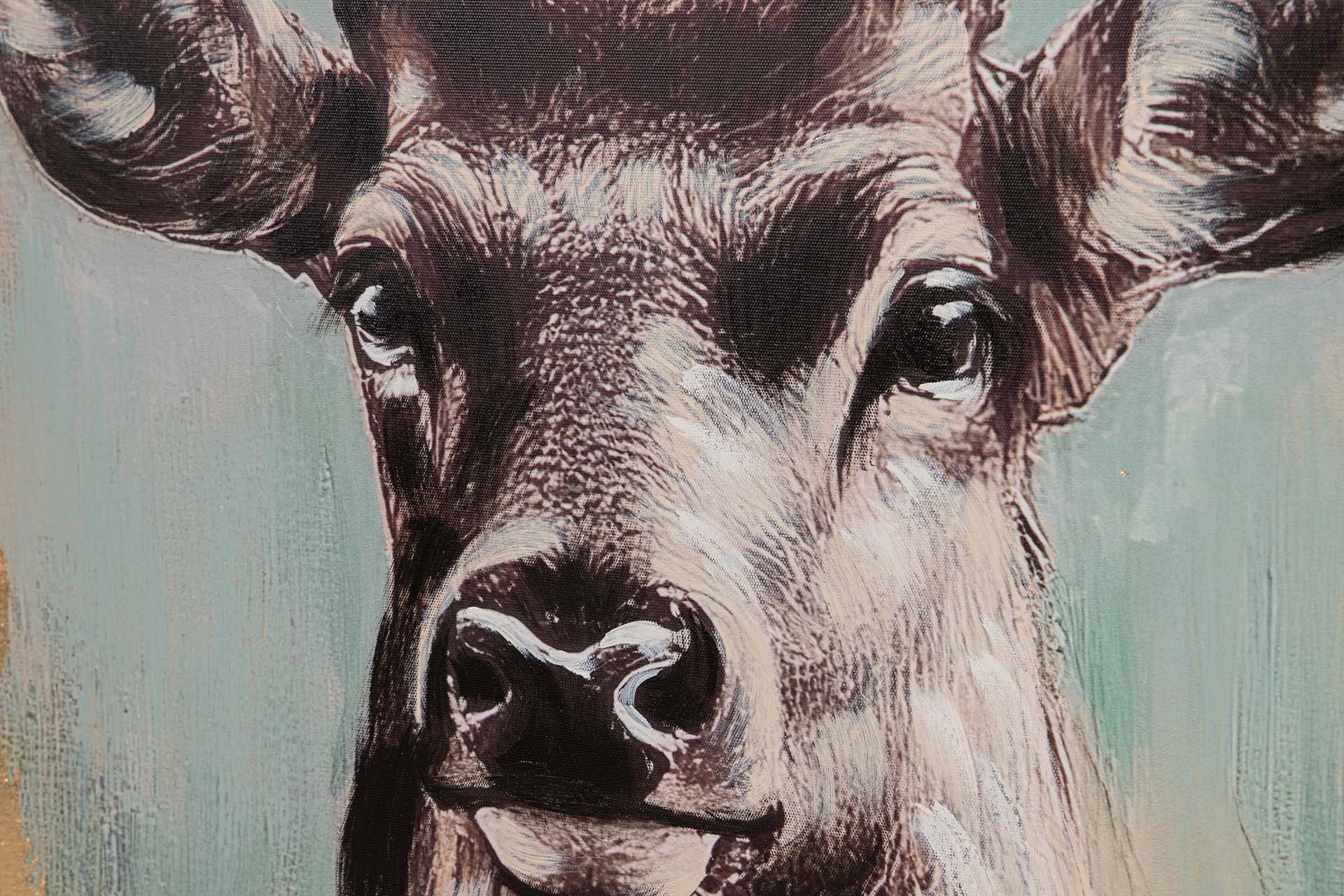 CUADRO CIERVO 80% PINTADO A MANO Y FOIL 80x4x120CM