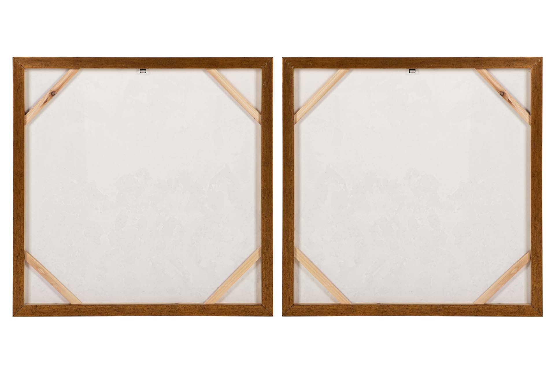 SET OF 2 PAINTINGS 80% HAND PAINTED AND FOIL 80x4x80 CM