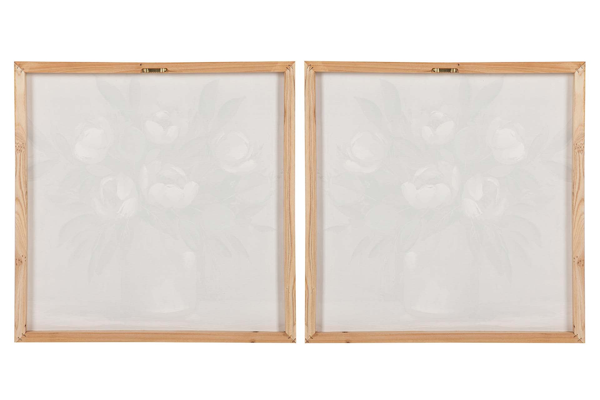 SET2 LIENZOS JARRONES 80% PINTADO A MANO 60x3x60CM