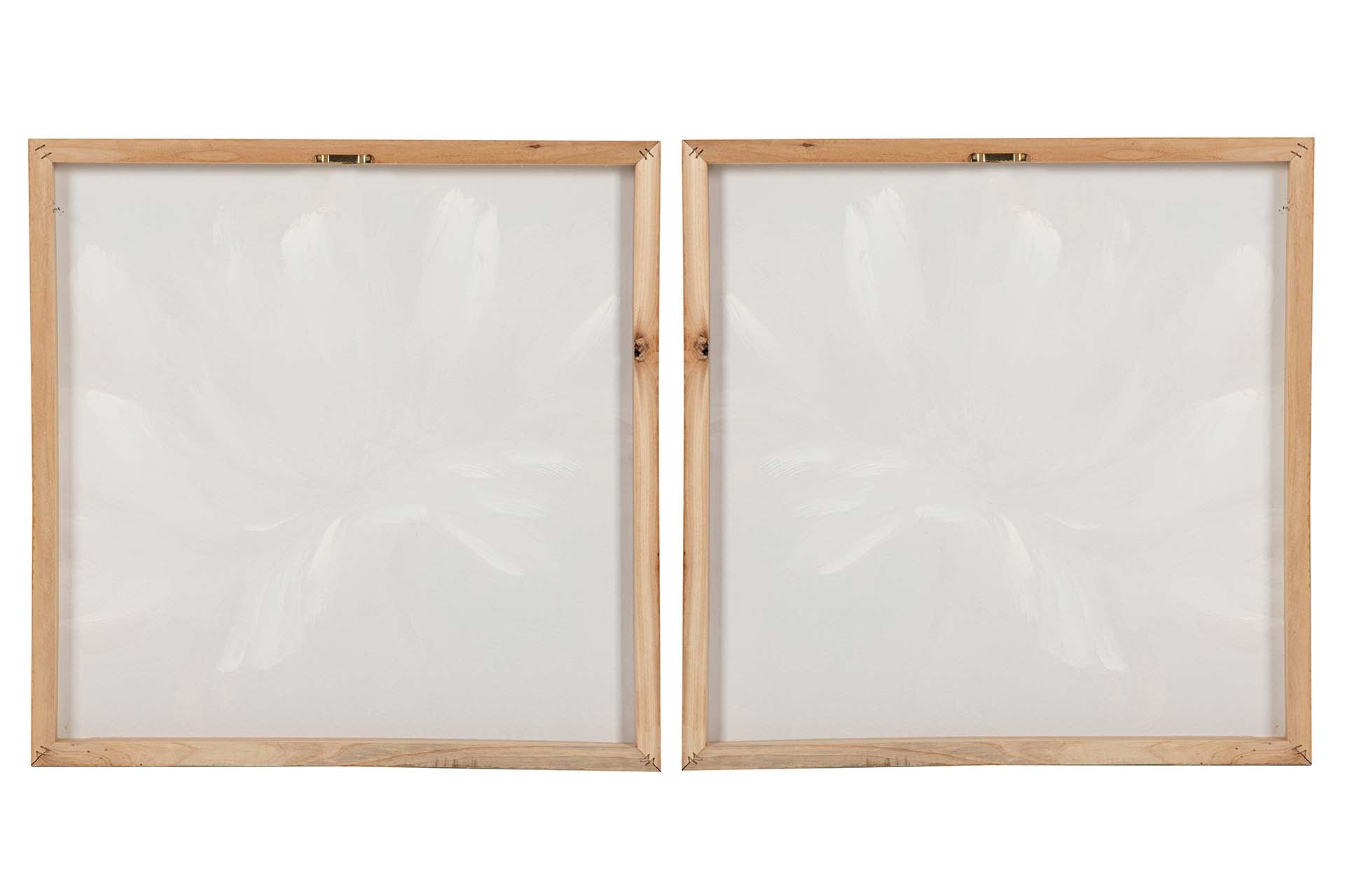 SET OF 2 FLOWER CANVASES 80% HAND PAINTED 60x3x60 CM
