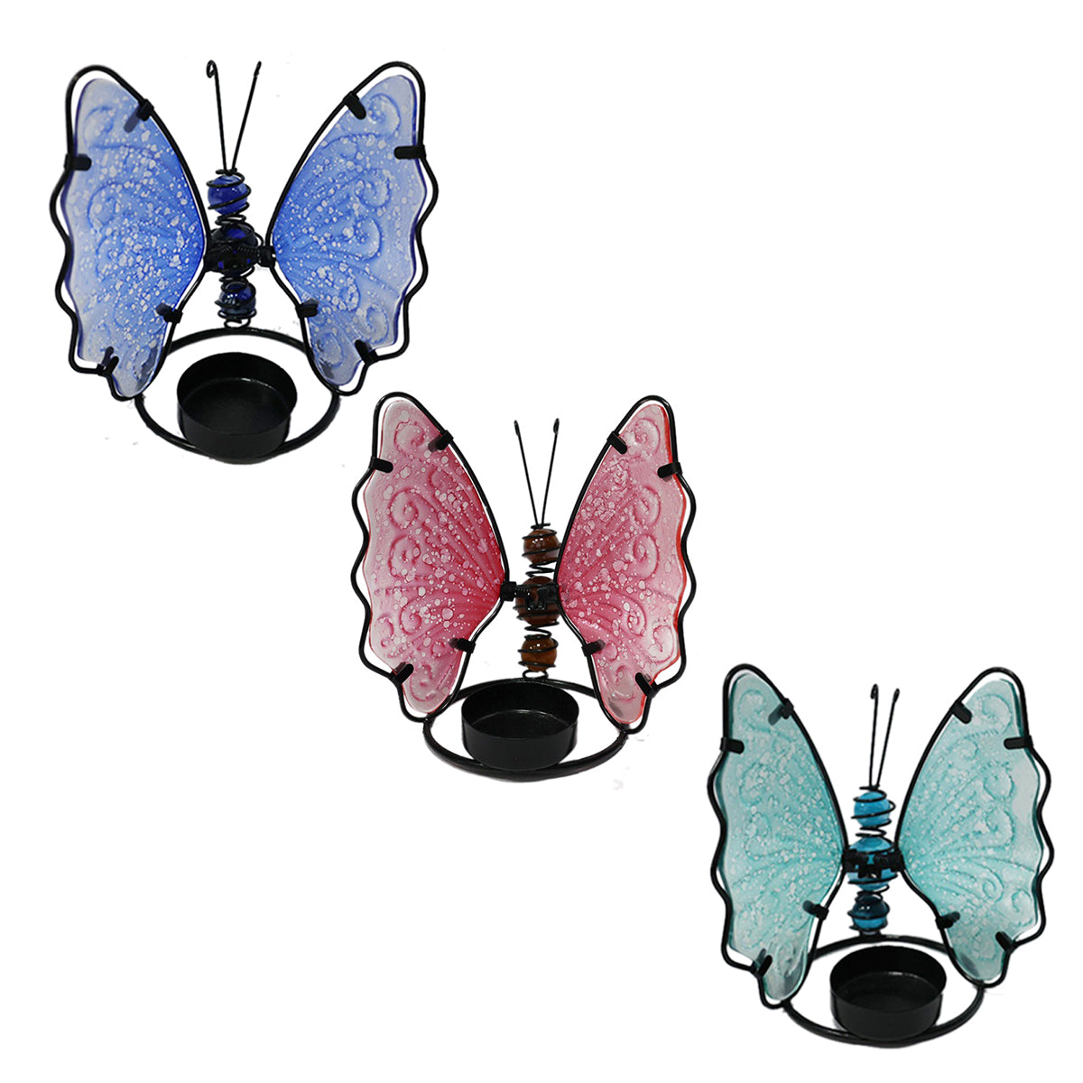 Porta-velas borboleta 3 Dif.