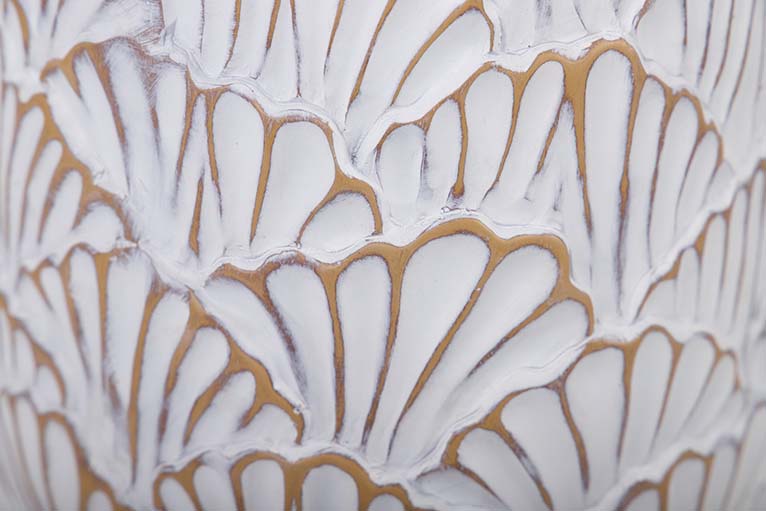 FLORERO RESINA BLANCO MARRON 22x22x25 CM