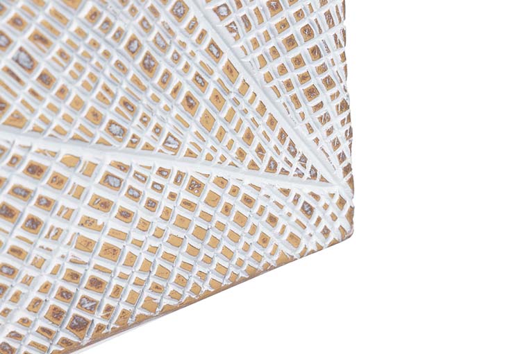 BROWN WHITE GEOMETRIC RESIN VASE 19x12x44CM