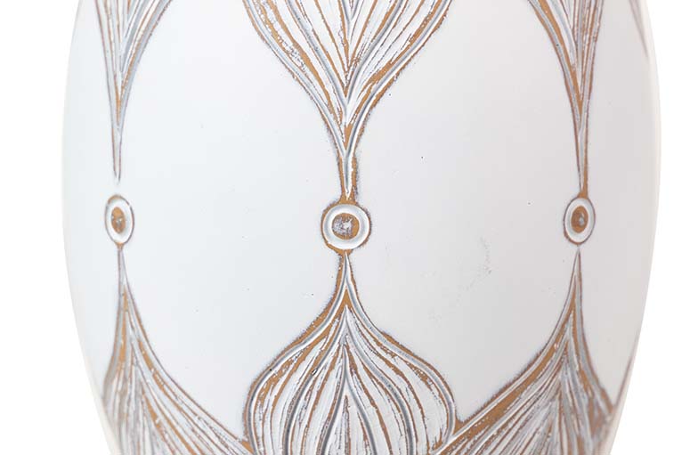 JARRON RESINA BLANCO MARRON 22x22x36 CM
