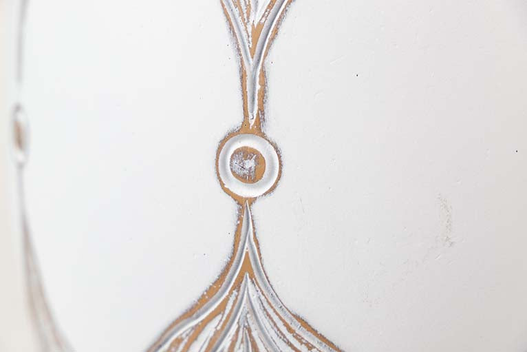 WHITE BROWN RESIN VASE 22x22x36 CM