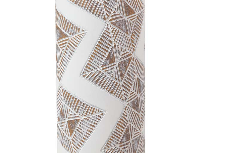 JARRON RESINA BLANCO MARRON 15x15x60 CM