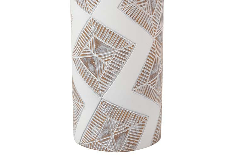 JARRON RESINA BLANCO MARRON 15x15x60 CM