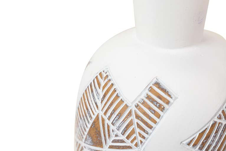 JARRON RESINA BLANCO MARRON 15x15x60 CM