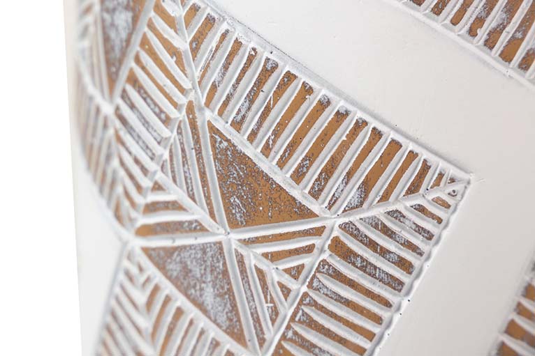 JARRON RESINA BLANCO MARRON 15x15x60 CM