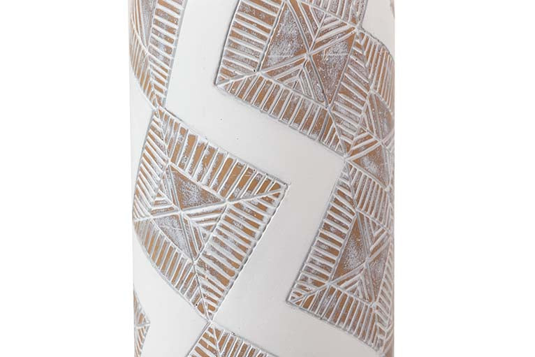 JARRON RESINA BLANCO MARRON 16x16x76 CM