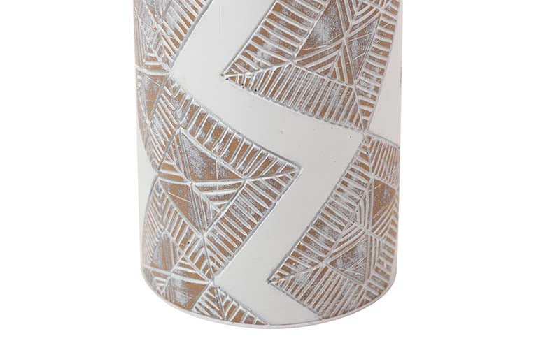 JARRON RESINA BLANCO MARRON 16x16x76 CM