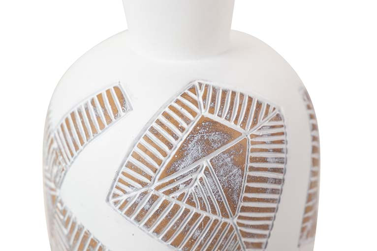 JARRON RESINA BLANCO MARRON 16x16x76 CM