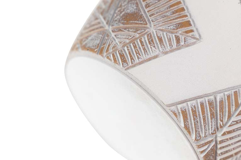 WHITE BROWN RESIN VASE 18x18x43 CM