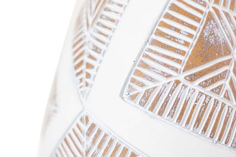 WHITE BROWN RESIN VASE 18x18x43 CM