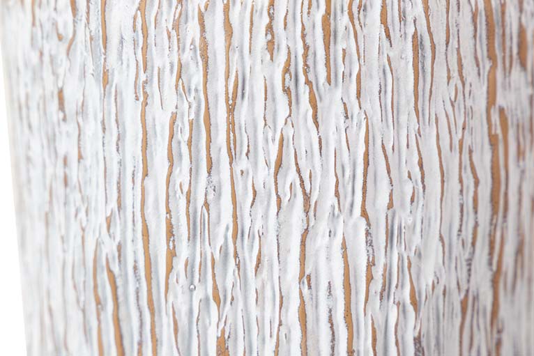 JARRON RESINA BLANCO MARRON 18x18x35 CM