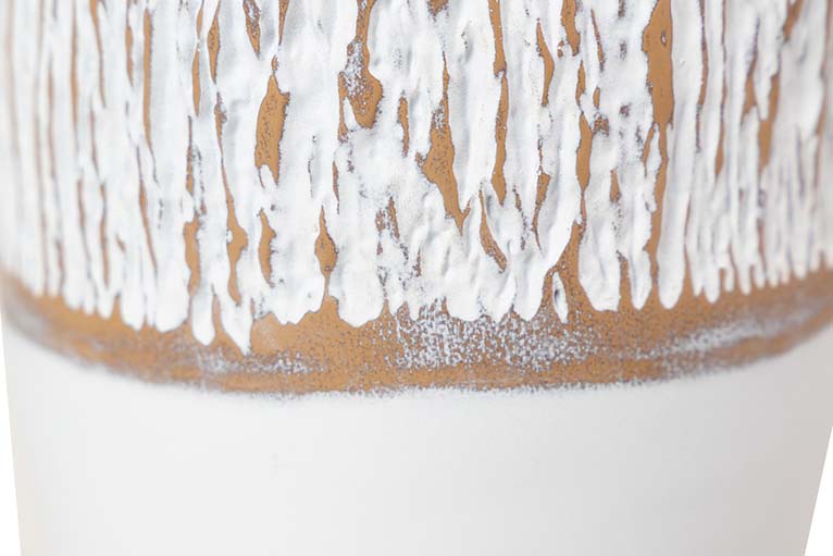 WHITE BROWN RESIN VASE 18x18x35 CM