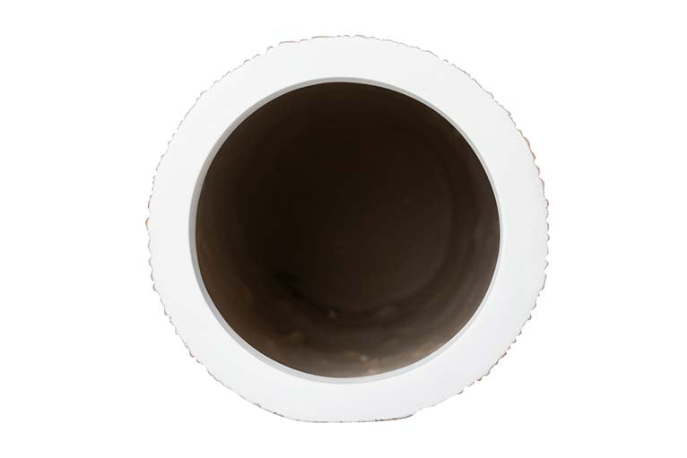 WHITE BROWN RESIN VASE 18x18x35 CM