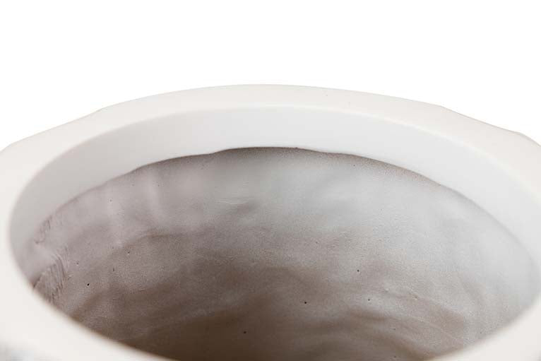 JARRON RESINA BLANCO MARRON 19x19x60 CM