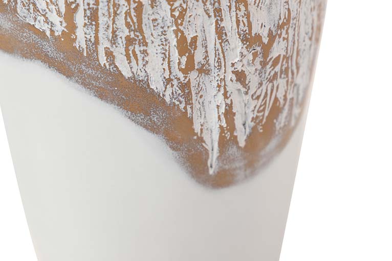 JARRON RESINA BLANCO MARRON 19x19x60 CM