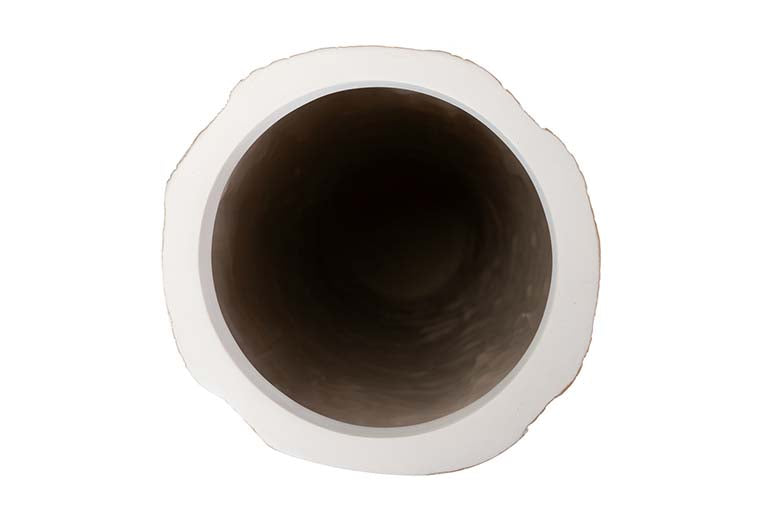 JARRON RESINA BLANCO MARRON 19x19x60 CM